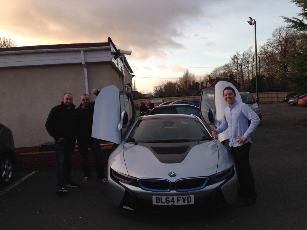 eggy_uk's tweet photo. Thanks to @BenhamBMW for the i8 the lads are loving it. #rollinphat http://t.co/5wBYAcYZ0u