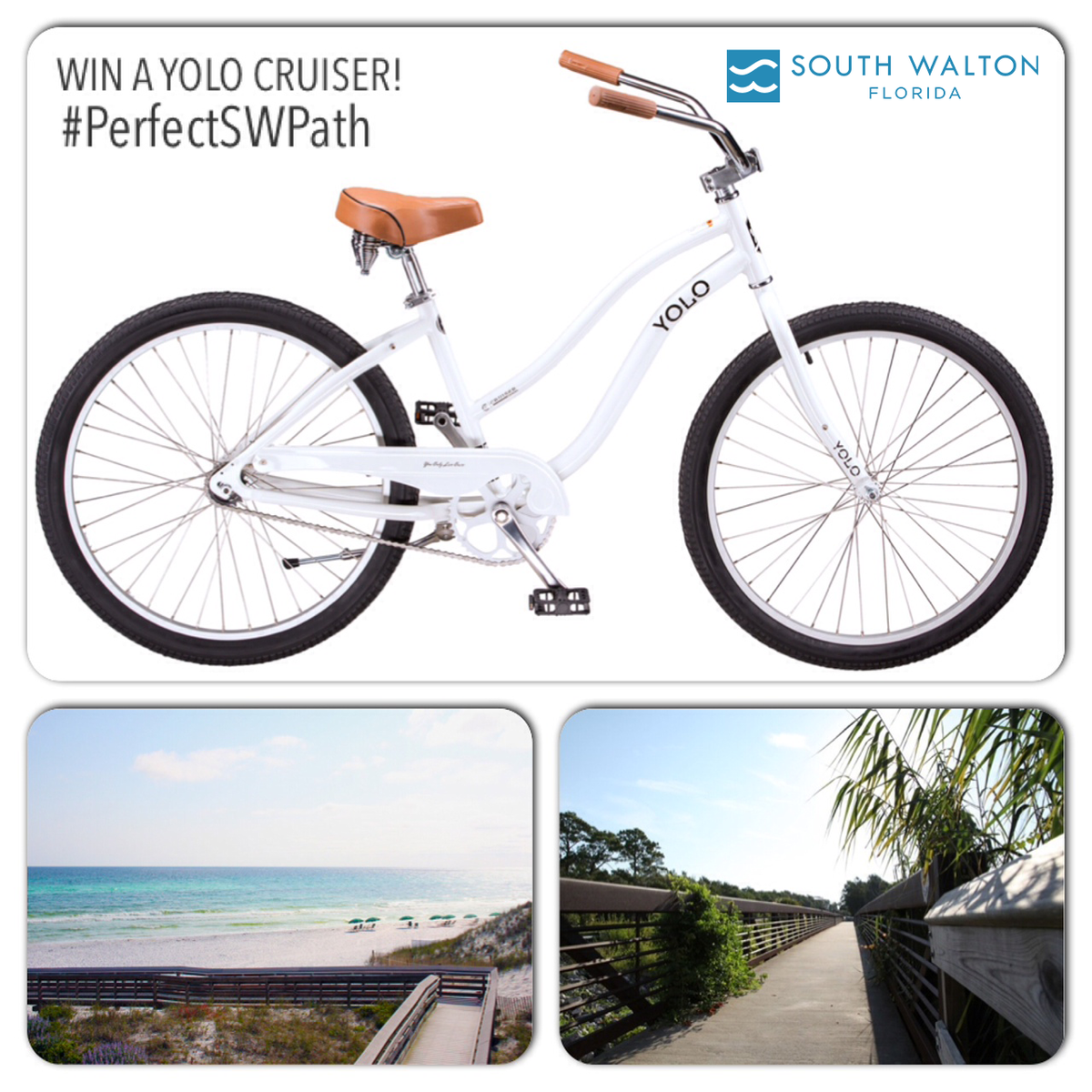 SouthWalton's tweet photo. Want a @yoloboard cruiser bike?! Post a pic, old or new, of your #PerfectSWPath w/ that hashtag for a chance to win! http://t.co/PNXq7SeLkD