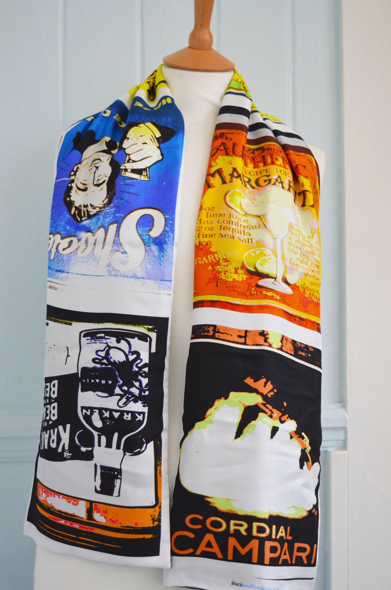 23Comic's tweet photo. CHEERS scarf, fun &amp;graphic images on silk with hemp http://t.co/um2yaXLDOG