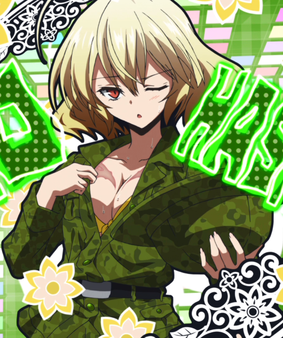 せうゆ煎餅 Ovaの走り鳰ちゃん 迷彩服の下に着てるのが全身隠れる競泳水着みたいなのじゃなくて普通の黄色いビキニ っぽいし Ova世界線では肌を晒すことに対して抵抗感が薄れるほどみんなと仲良しなんだ 2日目は自分も水着姿になって海で泳ぐんだ