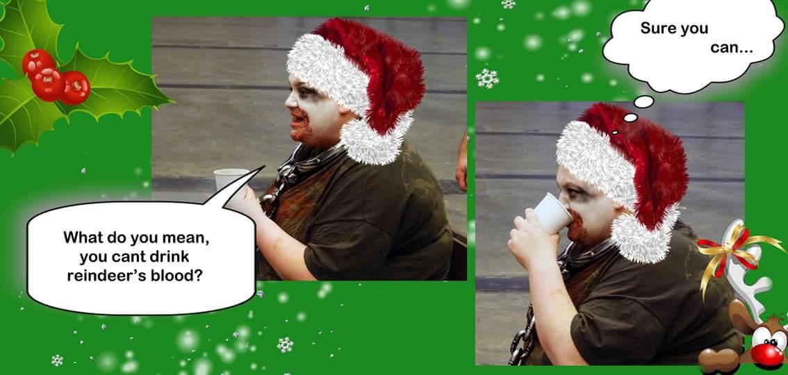 Br0kenBiscuits's tweet photo. Day 20 of our cosplay #AdventCalendar is @gillcoles as a slightly less than living Santa 🎅 http://t.co/bN0eaUtOuz