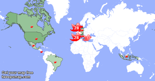 ClipFlair's tweet photo. Our followers are in UK.(27%), Spain(27%)... Get your map too: http://t.co/eNzdjGMpL1 http://t.co/uR5o33l5Ns