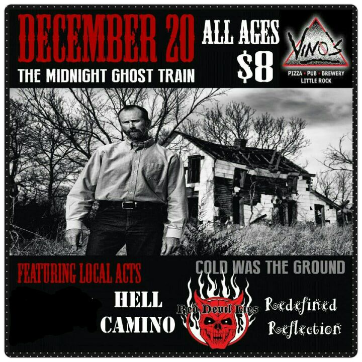 Tonight!!! 
#Vinosbrewpub #themidnightghosttrain #RDL #RedefinedReflection #Hellcamino   #3rdCoastBooking&amp;Promo