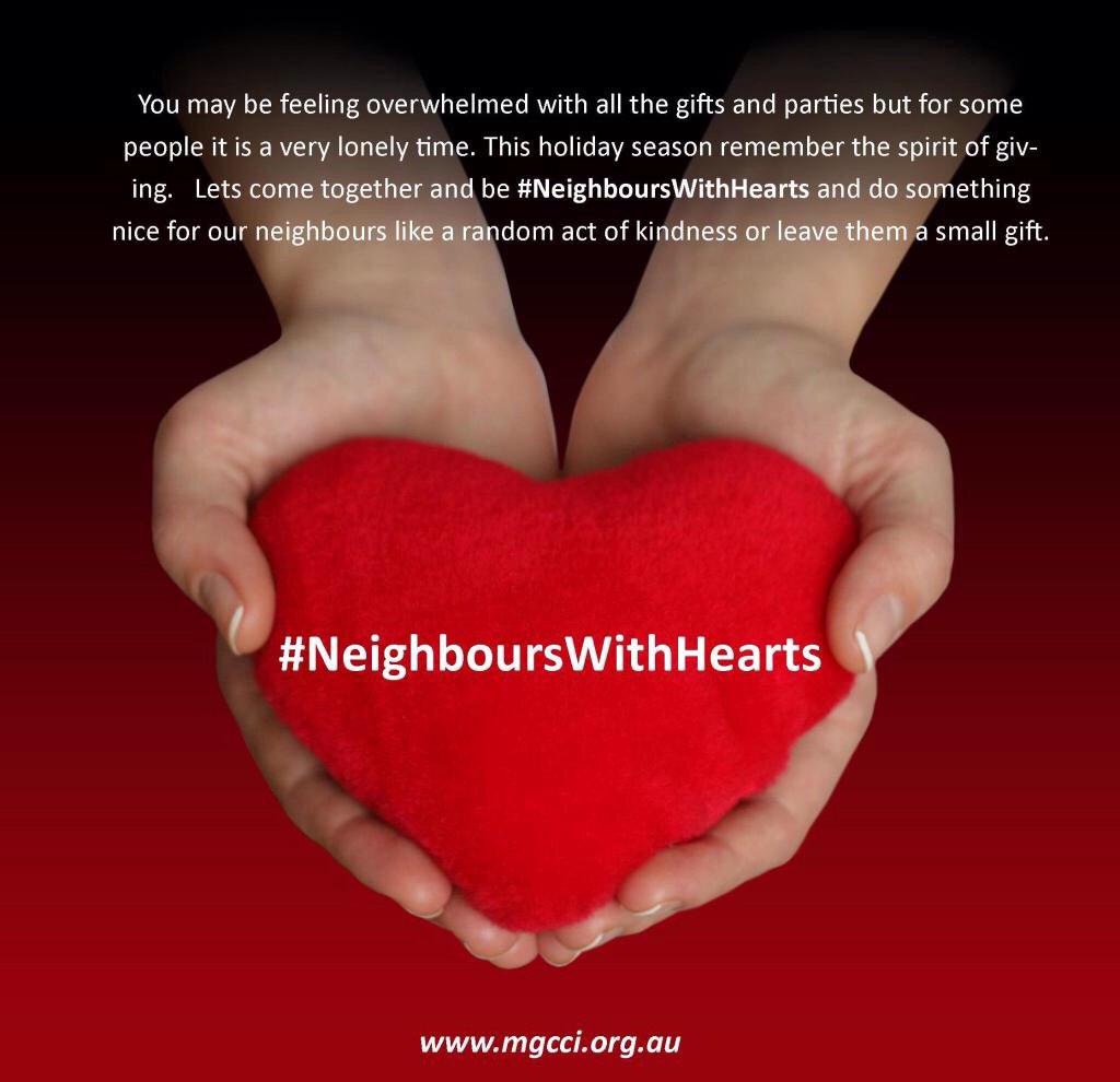 MGCCI_Community's tweet photo. @talithacummins7  Let's remember the spirit of giving and come together to be #NeighboursWithHearts http://t.co/ulOrWWtQka