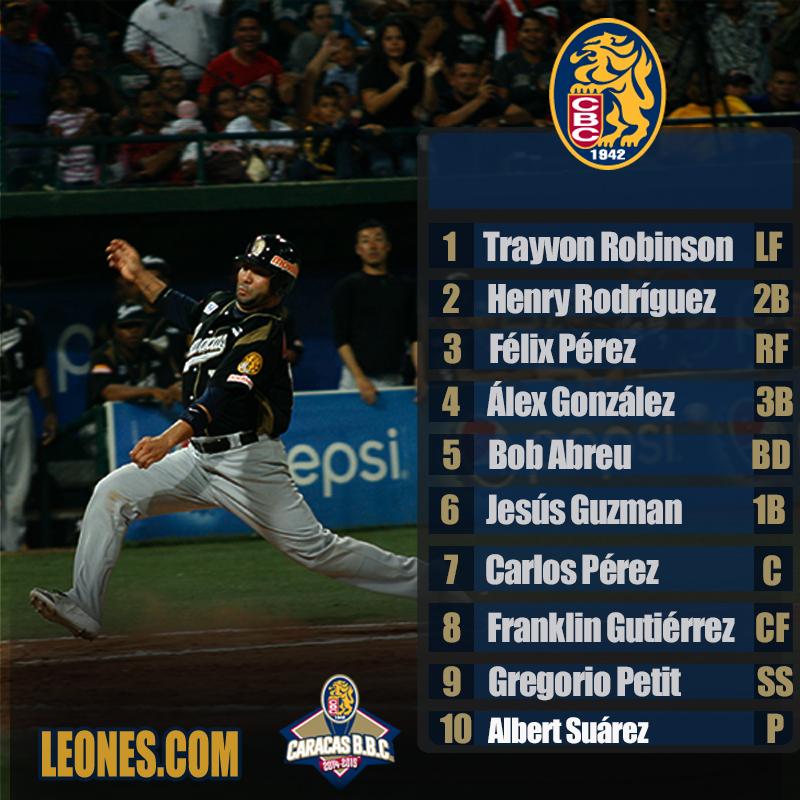 leones_cbbc's tweet photo. Lineup para el juego de hoy - Transmisión: Venevisión, @deportes_ur y el play by play por http://t.co/WWJs6OHZy1 http://t.co/RLwKmeyn0j
