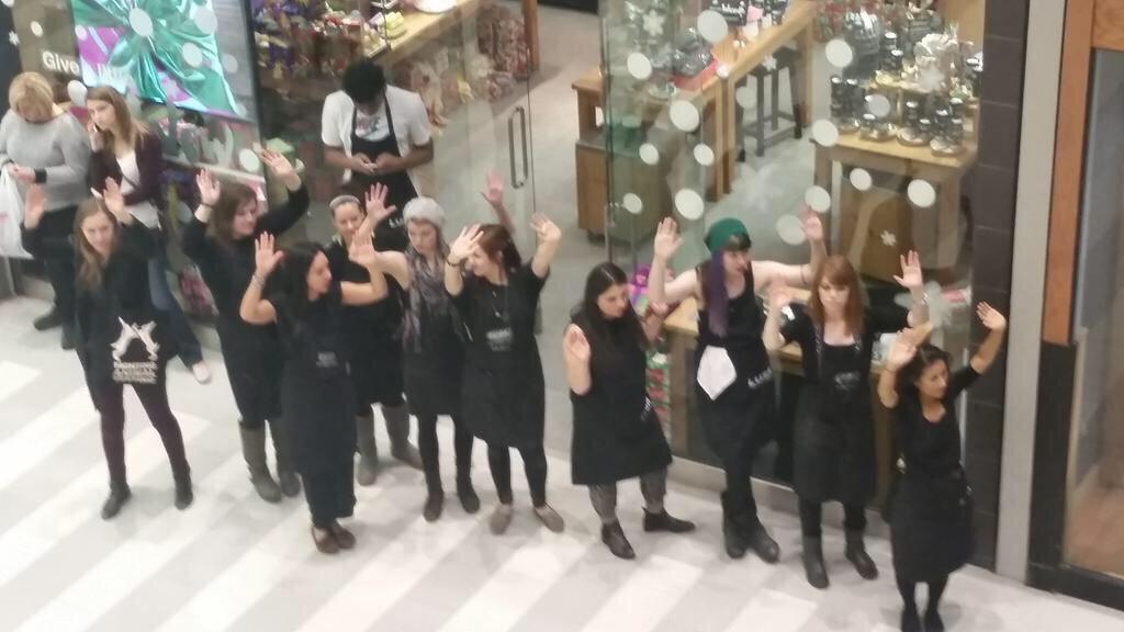 nicksologist's tweet photo. MINNESOTA: Incredible photos from the Mall of America #BlackLivesMatter protest in Bloomington via @ShaunKing http://t.co/1N7fo8RrMU