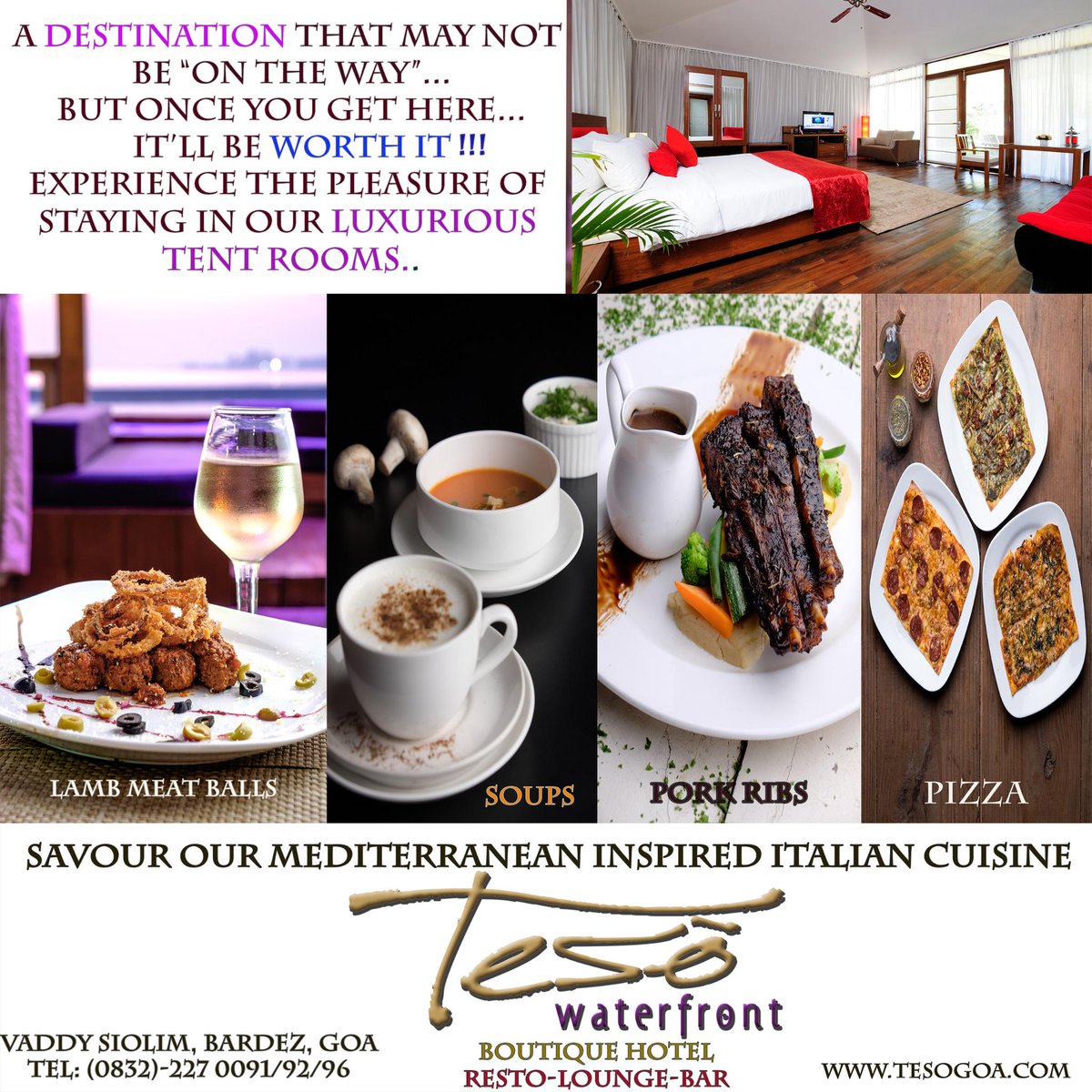 TesoWaterfront's tweet photo. Located on banks of the Chapora River @TesoWaterfront, Boutique Hotel with 7 Luxurious Tent Rooms- RESTO-LOUNGE-BAR http://t.co/ukeFEkMbsR