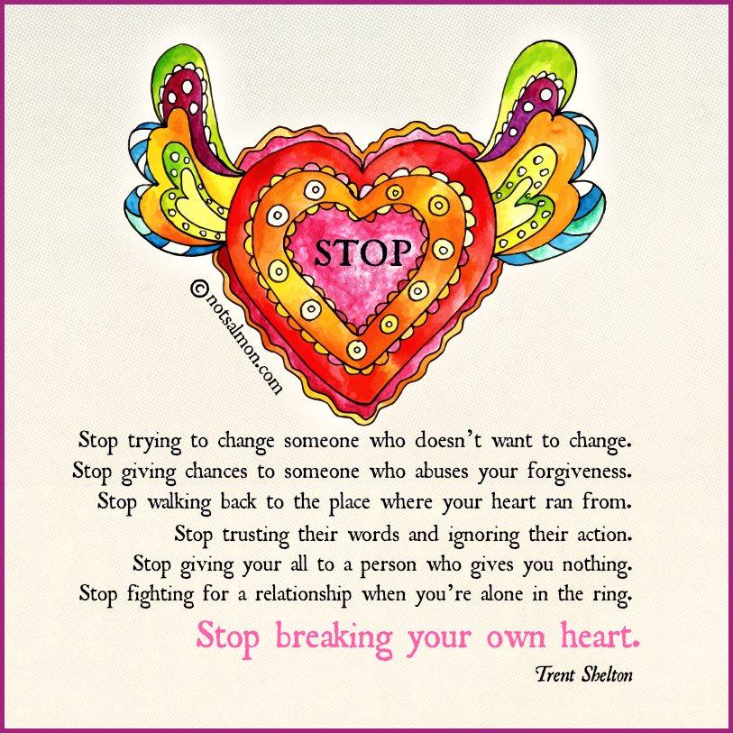 PsychCath's tweet image. Stop breaking your own heart