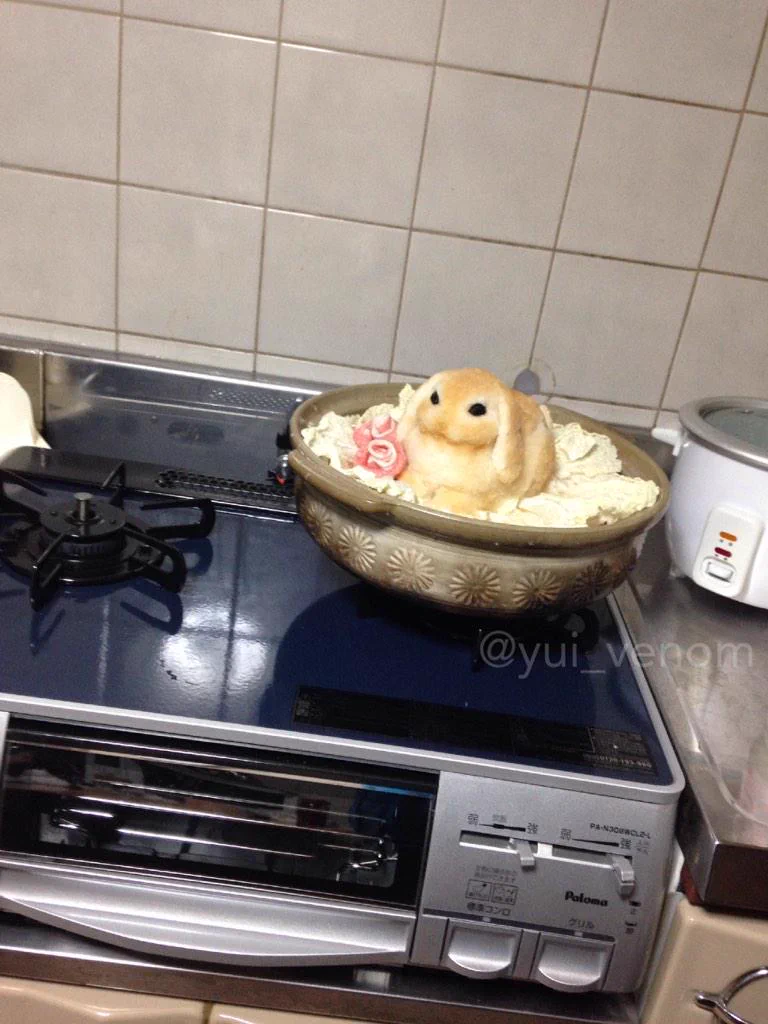 もはやアート！可愛くて食べれないウサギ鍋！？