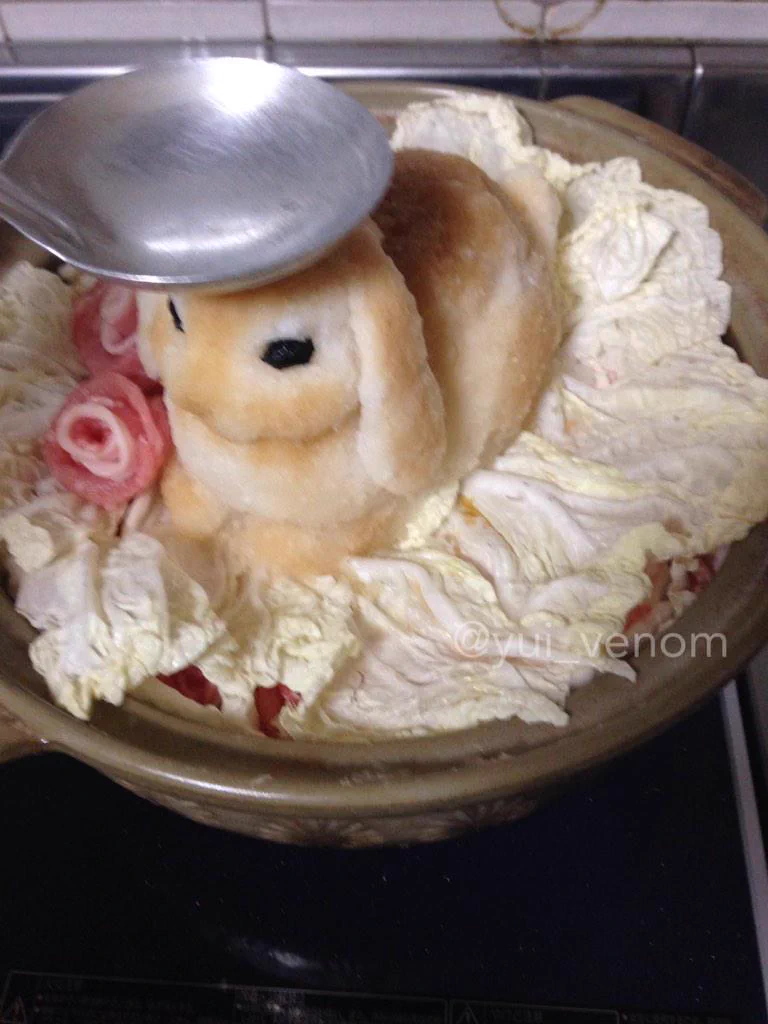 もはやアート！可愛くて食べれないウサギ鍋！？