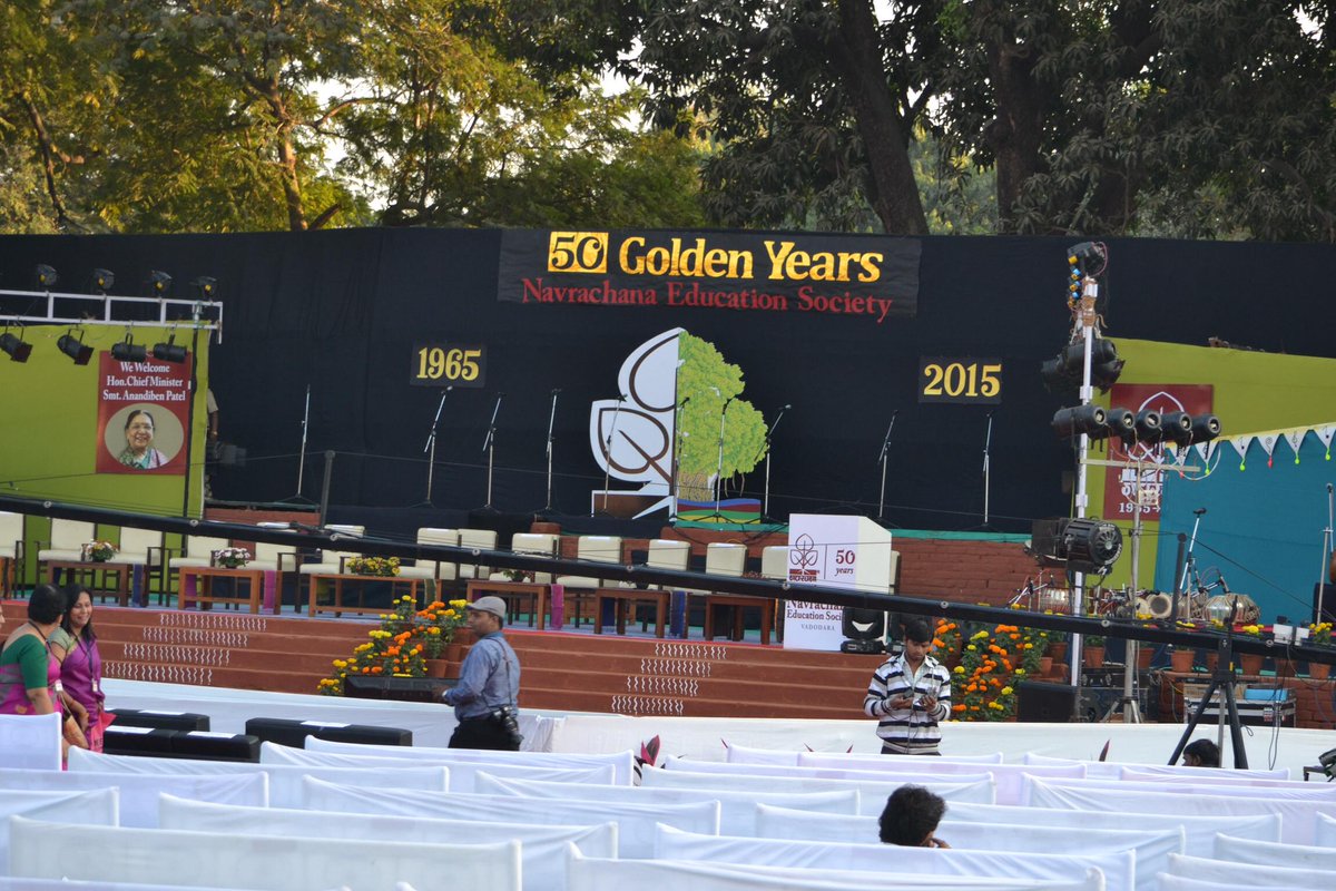 trishala1997's tweet photo. All set for the 50 years of Navrachana #NAV50 #AnandibenPatel http://t.co/gH3bD2UM1V