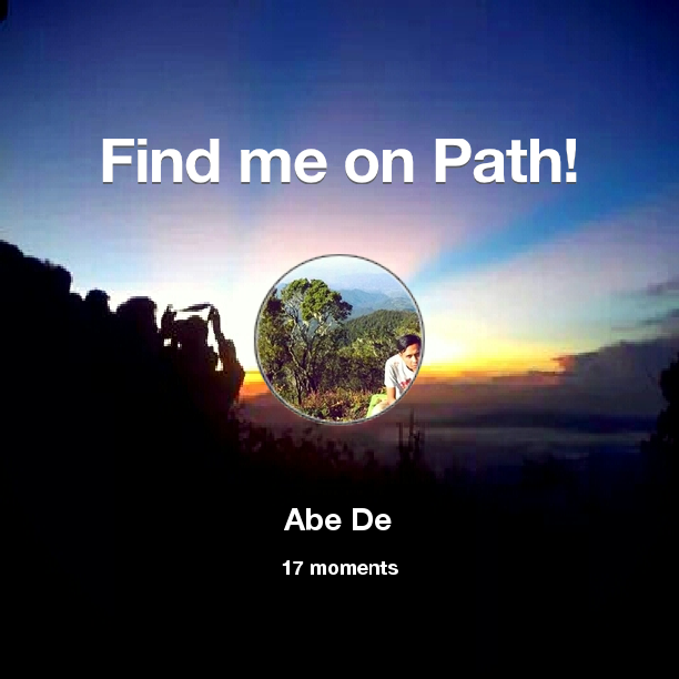 abede_'s tweet photo. Find me on #Path now! Go to: http://t.co/zijYwpUsyI! #thepersonalnetwork http://t.co/atCW5GIFYV