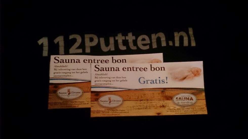112putten's tweet photo. Kans maken op gratis entree van sauna drome twv €55,-?  Deel, retweet, en of like onze fb pagina! Trekking. 24 dec http://t.co/GI6KHFkfnN