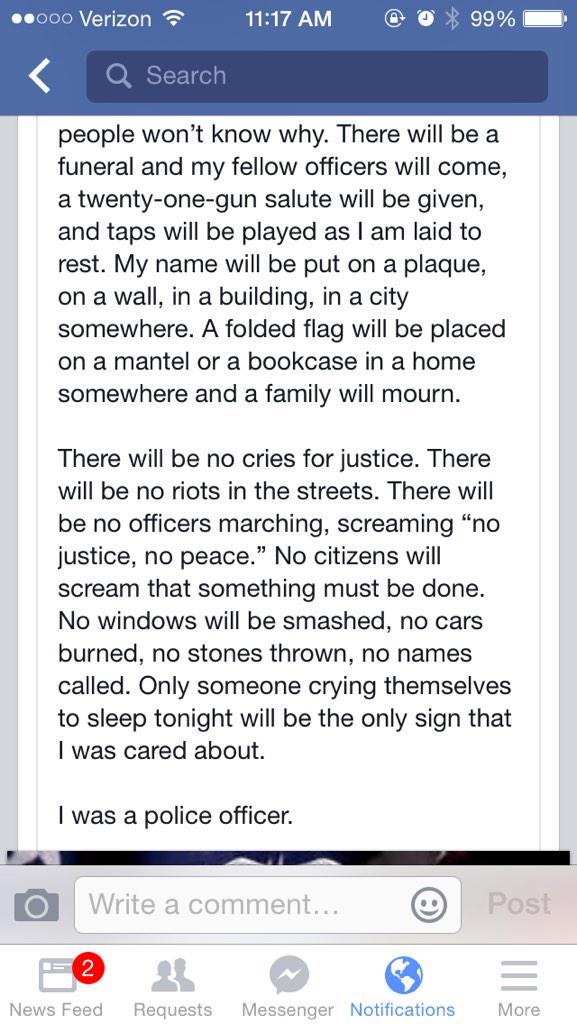 CiaraFiggers's tweet photo. everyone needs to read this👏 #PoliceLivesMatter 👮👼 http://t.co/XKizf61eSy
