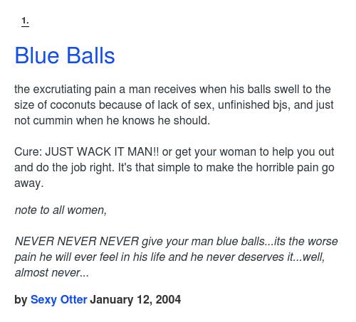 I have heard about blue balls and knew they hurt, but holy blue balls batma...