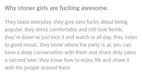 Why stoner girls are fucking awesome: