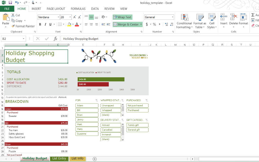 msexcel's tweet photo. Don't get stressed by holidays! Organize shopping, finances &amp; more w/ this template http://t.co/9h8Cvr6u6w #Excel http://t.co/3cAtr9pqu8