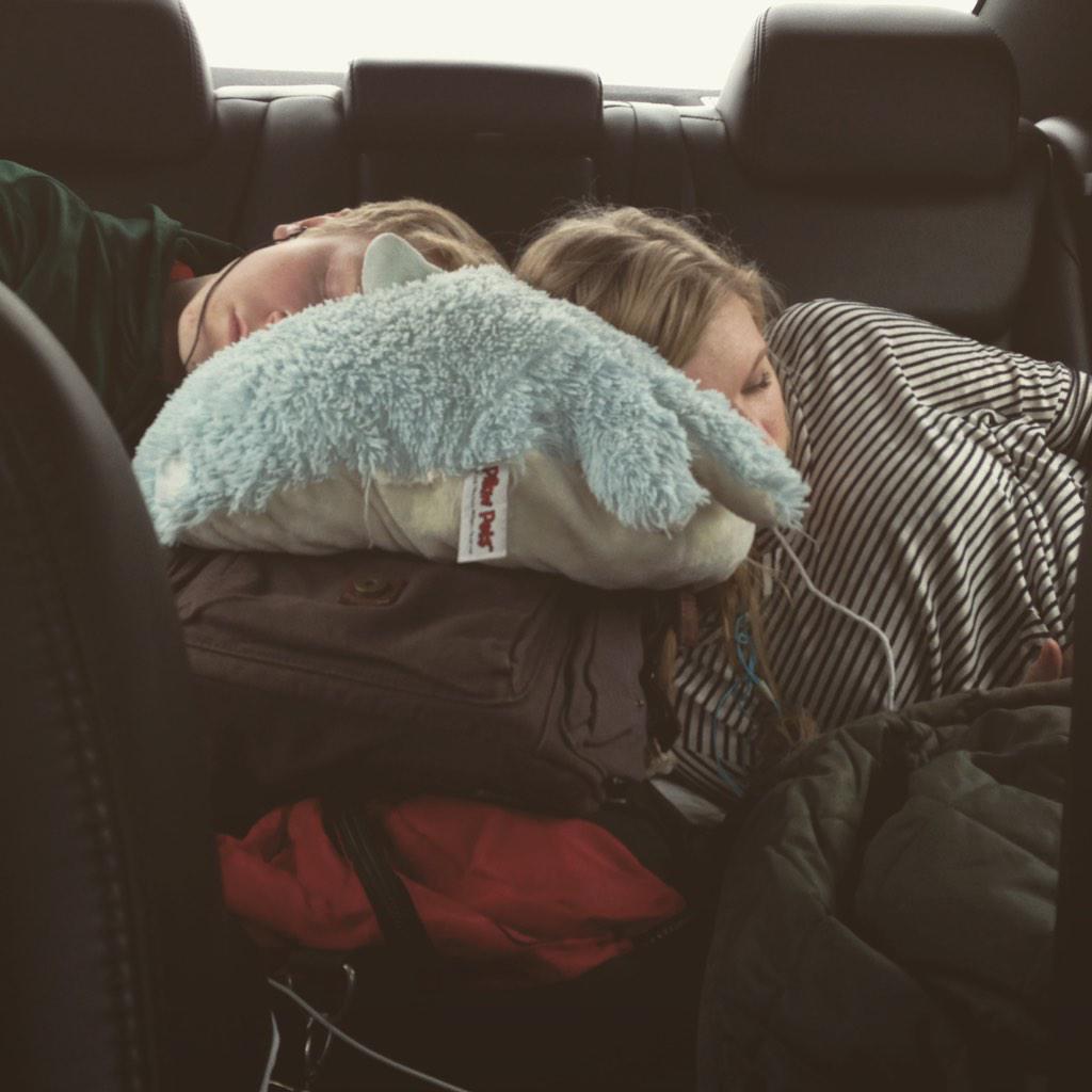 One hour into the 12 hour drive #sleepyheads