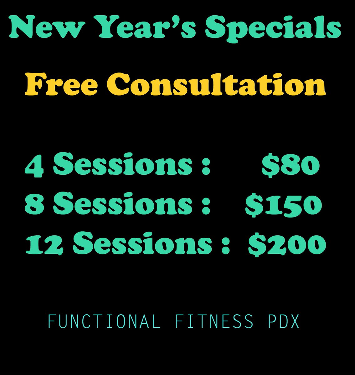 FuncFitPDX's tweet photo. Ready to get back on track from the holiday binge? Check out our New Year's Specials! http://t.co/UkKJy4nsrE