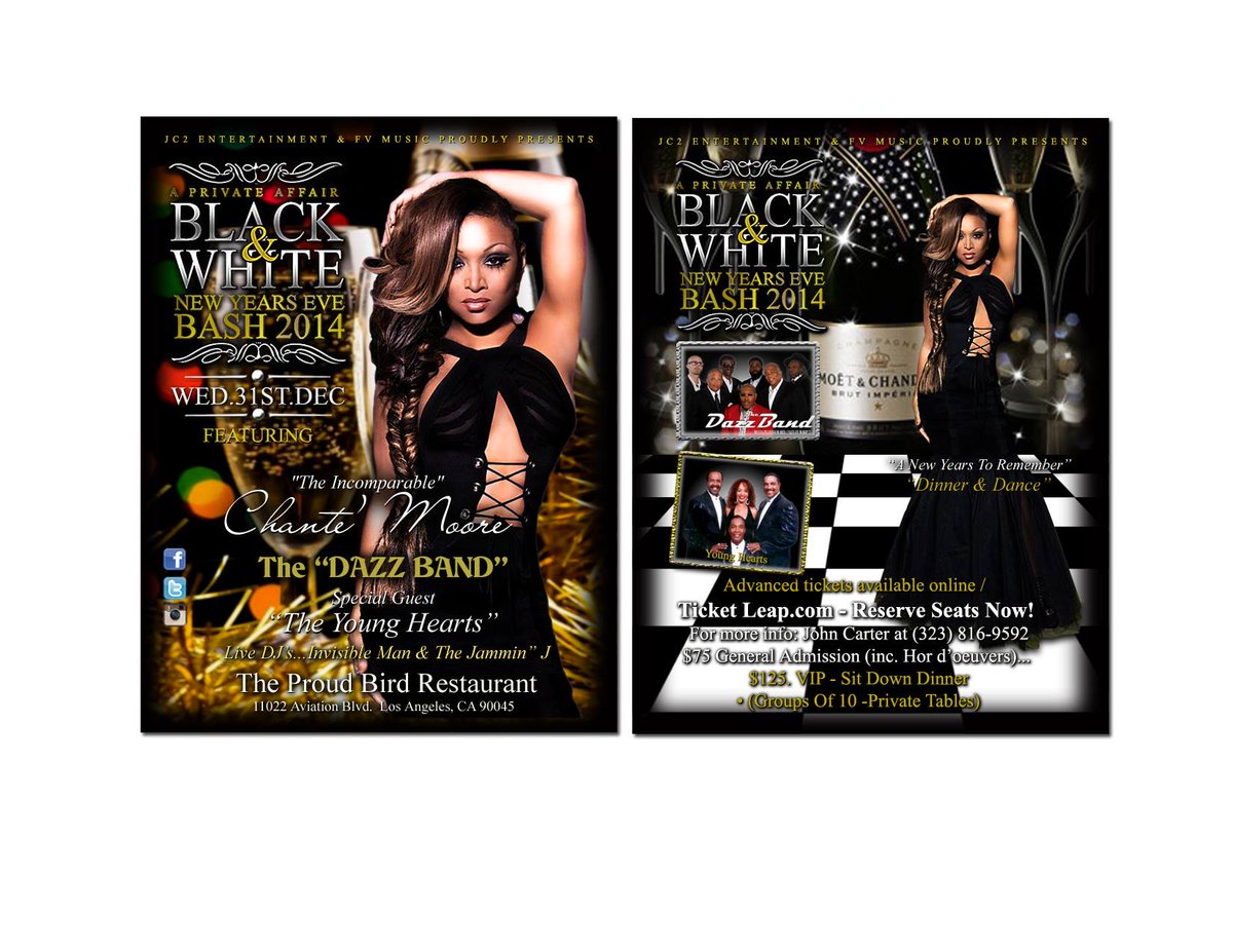 #OldiesParty #RBDIVALosAngeles #ProudBird #DazzBand #ChantéMoore #YoungHearts Dec.31st, 2014 Black &amp; White New Years