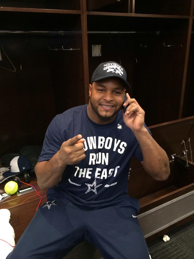 dallascowboys's tweet image. .@MrMince94 with that East Champs gear #FinishTheFight