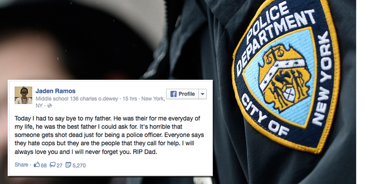 RowdyRick73's tweet photo. The fact that people cheered about cops being shot makes me sick and this breaks my heart! #BlueLivesMatter http://t.co/8HXps74bA9