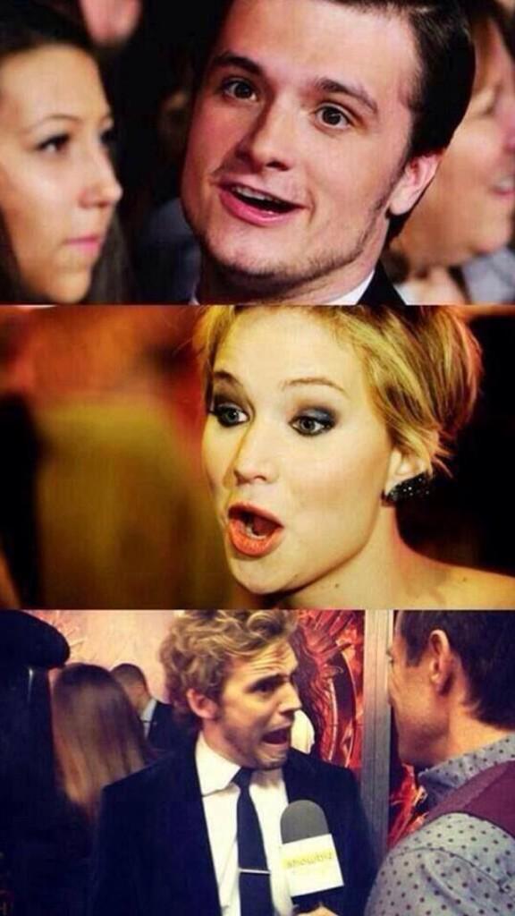BruscaLorena's tweet photo. I love them. *^* #theirface #theiristhetop #JenniferLawrence @jhutch1992 @samclaflin πππ http://t.co/0tjMMtMVIu
