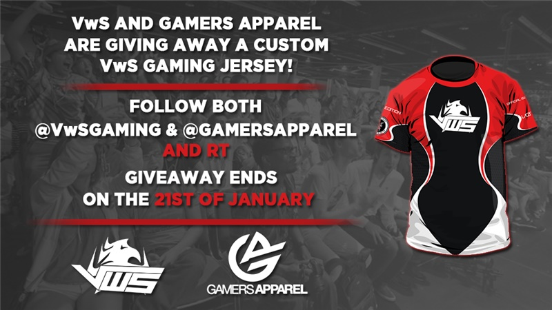 VwS would like to announce our official partnership with <a href="/GamersApparel/">Gamers Apparel</a>. Together we're giving away a VwS Jersey!