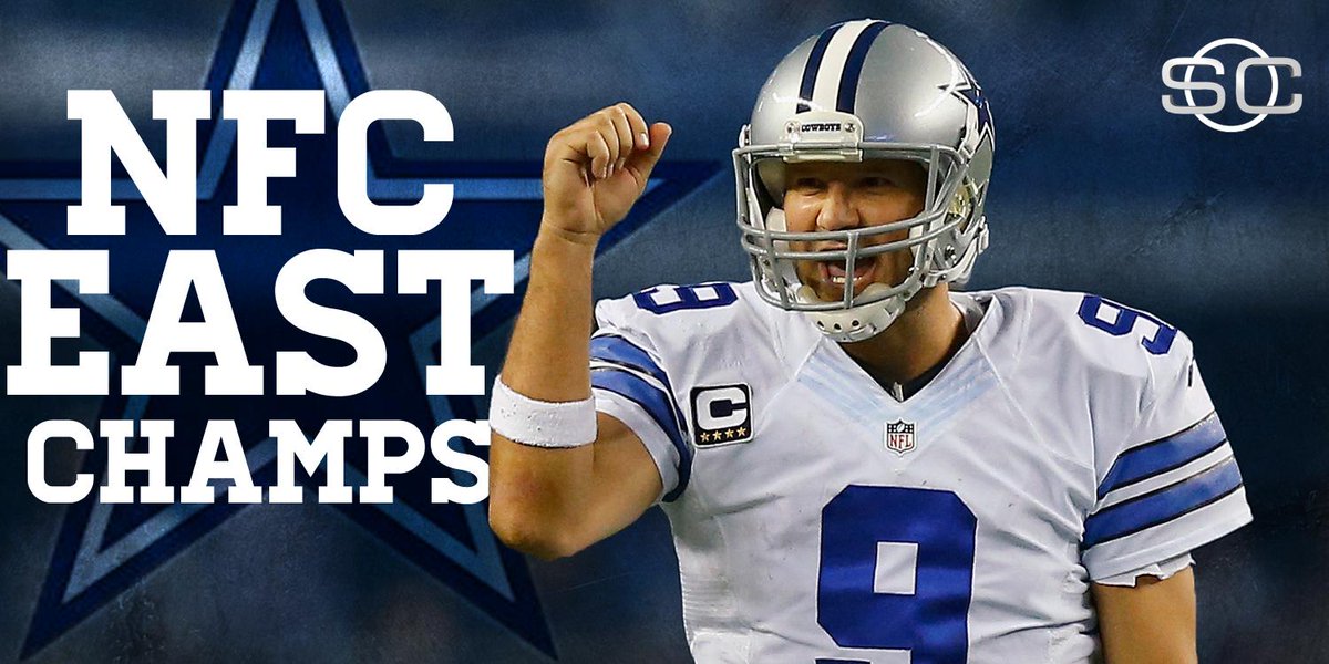 SportsCenter's tweet image. HOW BOUT DEM COWBOYS! Tony Romo throws 4 TD in 42-7 win over Colts to lead Dallas to first NFC East title since 2009.