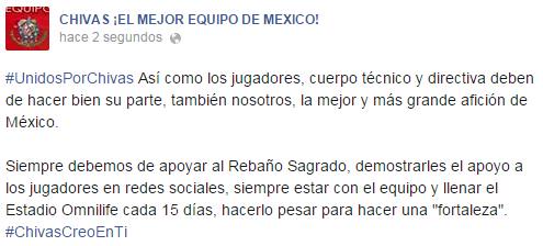 #UnidosPorChivas #ChivasCreoEnTi

<a href="/mariioo5111/">Mario Nieblas</a> <a href="/miguelnuno24/">Miguel Nuño</a> <a href="/guareca99/">jgc</a> <a href="/DIEGO_PAFI/">Diego Parra Figueroa</a> @MiiChaeeL10 <a href="/mauhernandez53/">mau hdez</a>