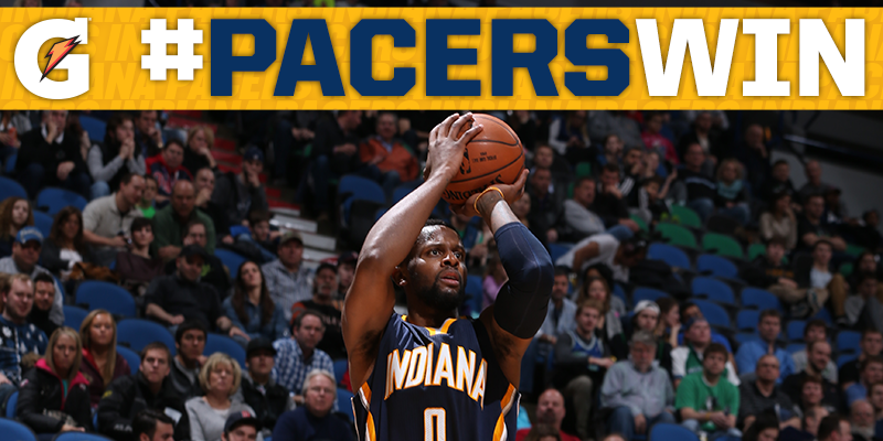 Pacers's tweet photo. #PacersWin! Final: Pacers 100, Timberwolves 96
C.J. Miles: 28pts/6rebs
Roy Hibbert: 15pts/8rebs

#WinFromWithin http://t.co/nIlrdzh7GF