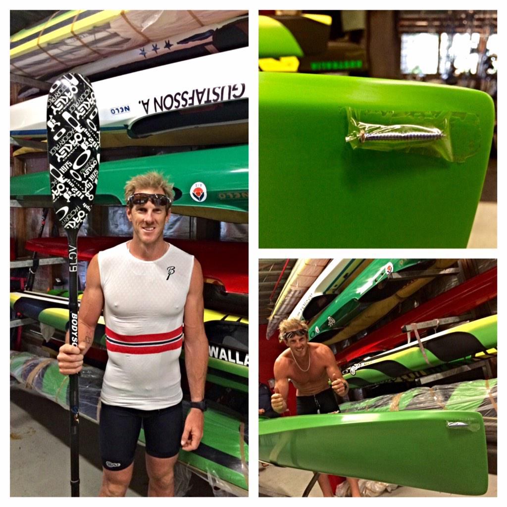analog79's tweet photo. Nothing beats a brand new @nelokayaks weapon. @kennyWalrus stoked with his new @evlars "special edition" #essve http://t.co/BZ5X8fJz5G