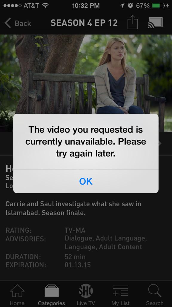 numilala's tweet photo. Per usual, #showtimefail. @SHO_Network you are killing meeee http://t.co/BkA3vFUHr3
