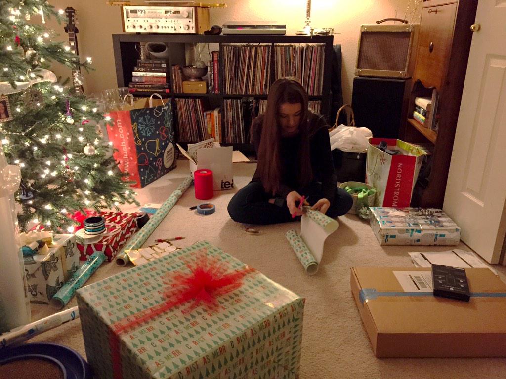 No better ending to a day - getting to hang with Kylie and listen to vinyl records while I help her wrap presents.