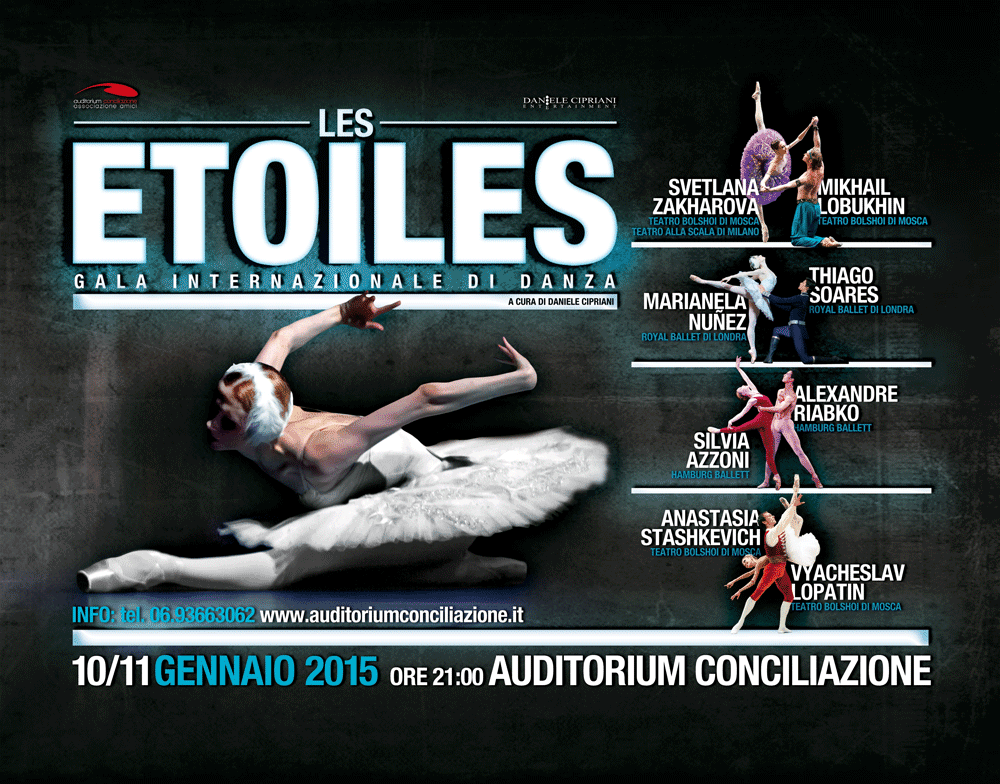 DanieleCipriani's tweet image. @DancerFi  10-11 gennaio| Auditorium Conciliazione LES ETOILES con Svetlana Zakharova tinyurl.com/ku8cu8q