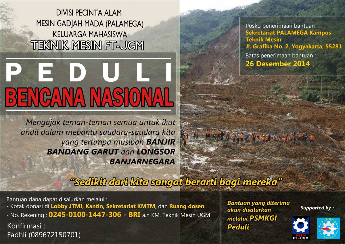 MesinUGMevents's tweet photo. [CALL FOR HUMANITY - PEDULI BENCANA NASIONAL] @PALAMEGA @KMTM_UGM @mesinugm2010 @MEUGM11 http://t.co/oByWekaaTD