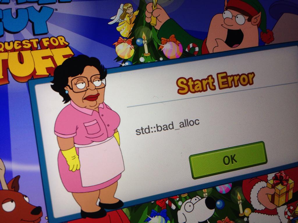 gaspode_t's tweet image. Family Guy and the Quest for Memory Allocation