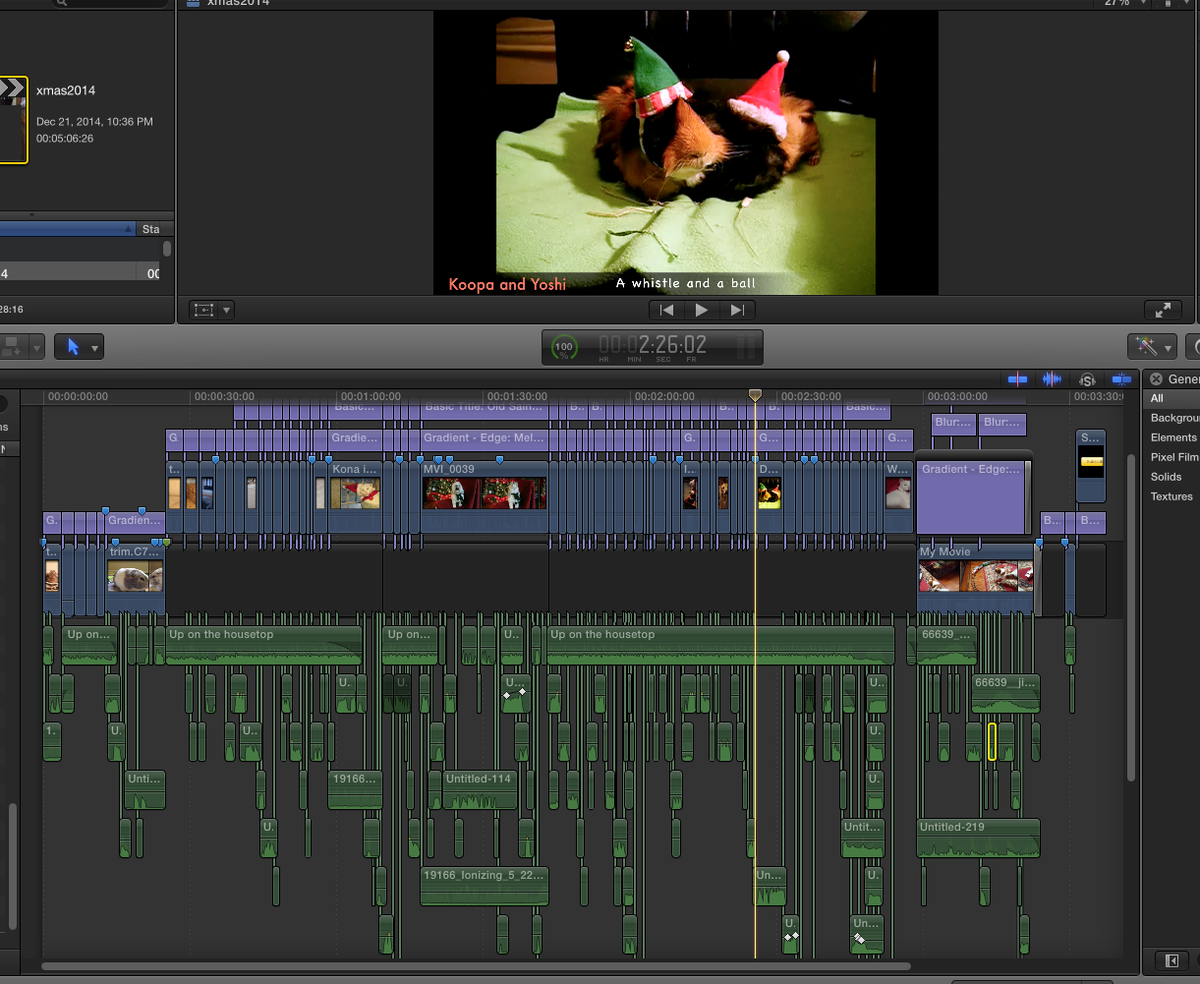 TalkingAnimals's tweet photo. @YTCreators  My annual xmas video in FCP looks a bit like Black MIDI https://t.co/ZjK04cJnh0 http://t.co/Dp2ea7hIBv