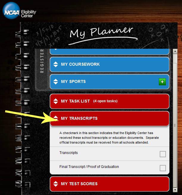 ncaaec's tweet photo. DYK? You can check to see if we have rec'd your transcript online. Go to http://t.co/WF1S09feO1 and "My Planner." http://t.co/E4sfDzoAWm