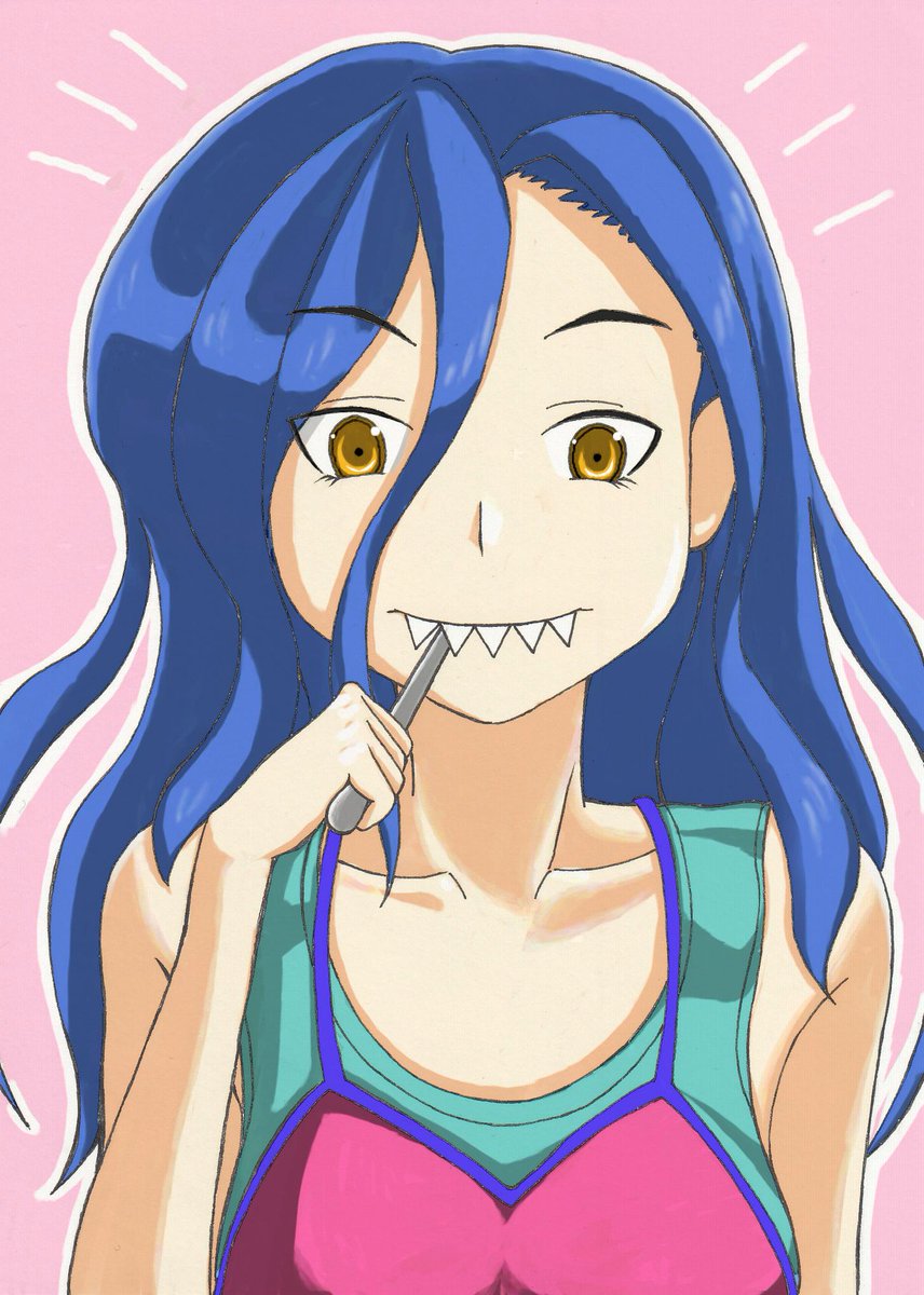 しげろ おしえて ギャル子ちゃん の中でも気に入ってたキバ美を描いてみました キバが発達してるし給食の時間好きそうですよね ぇ またクセ太 ツン乃 キバ美の出番を見てみたいです 歩くマンガ Http T Co P73z8fxz55