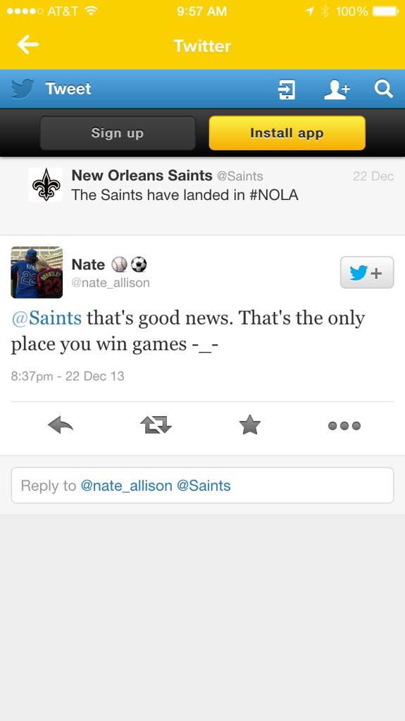 nate_allison's tweet image. Hahahahahahahahaha @saints #TweetsFrom2013