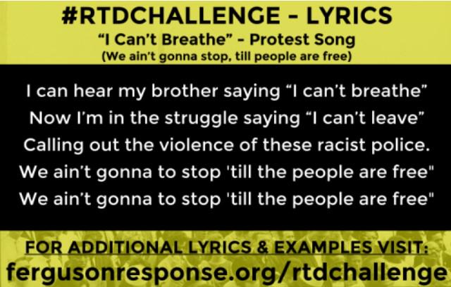 fergusonaction's tweet photo. THIS HOLIDAY WEEK RECORD YOUR FAMILY SINGING: "I Can’t Breathe" - Protest Song #rtdchallenge http://t.co/QYCt82XUls
