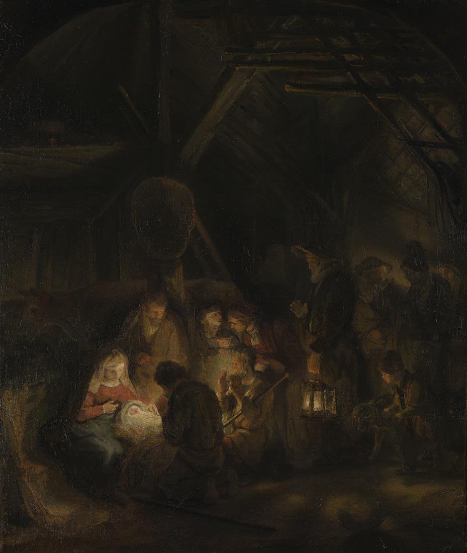 NationalGallery's tweet photo. #NGAdvent Day 22 is from 'The Adoration of the Shepherds', a painting by a pupil of Rembrandt http://t.co/CXdPmAKUSQ http://t.co/d24E0ZZZSi
