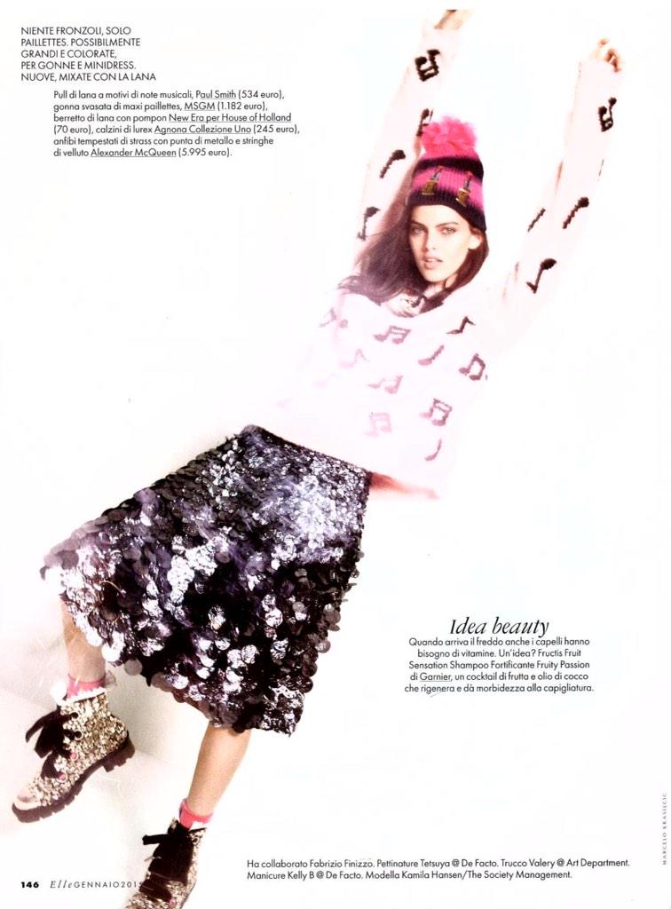 msgm_'s tweet photo. #MSGM Macro Paillettes Skirt on @Elle_Italia #Italia #Main #FallWinter2014 #FW14 #ElleMagazine #MassimoGiorgetti http://t.co/gv0z8pPICE