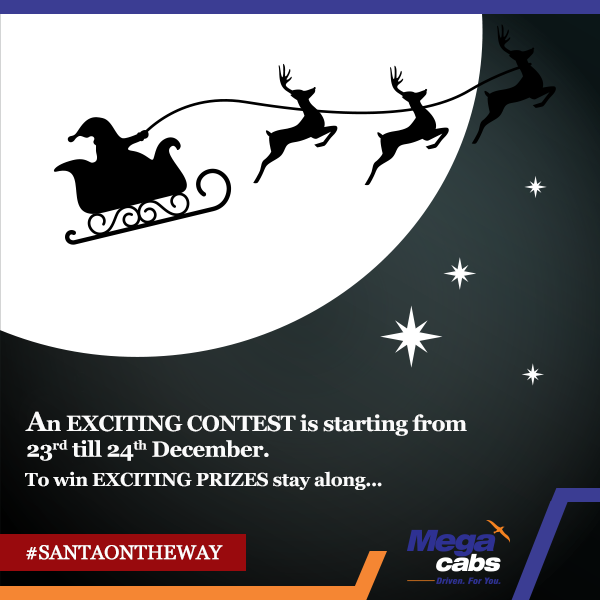 MegaCabs's tweet photo. Gear up #SantaOnTheWay arriving with Exciting Goodies for #GuessTheSpot Check: http://t.co/QpSMFFJajd  to know more. http://t.co/vD84ls5Zu3