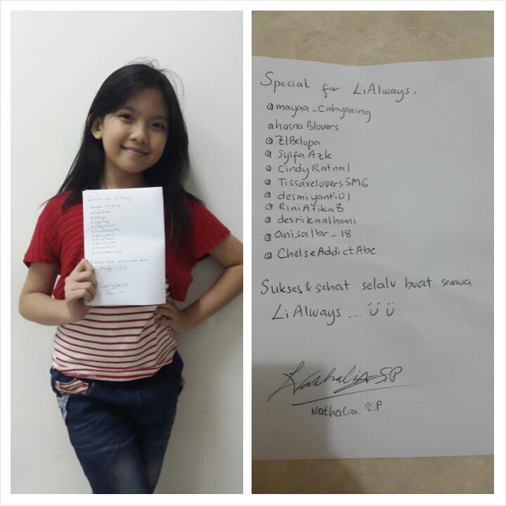 ZLBelopa's tweet photo. Mksh yaa dek @Lia_JuniorMCI ๐๐
Mksh jga buat adm @GrupLialways yg udh ngadain kuis๐๐ #OwnTryfena http://t.co/lEe0glIIma
