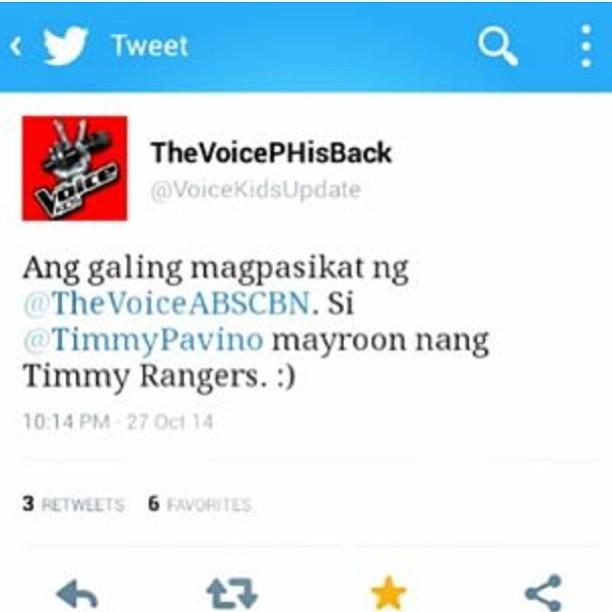TheVoiceKidsPH's tweet photo. Don't stop supporting @timmypavino for his journey on #thevoiceph and for his career on ABS-CBN. ๐๐ #timmynatics ... http://t.co/s2RCEHMTTu