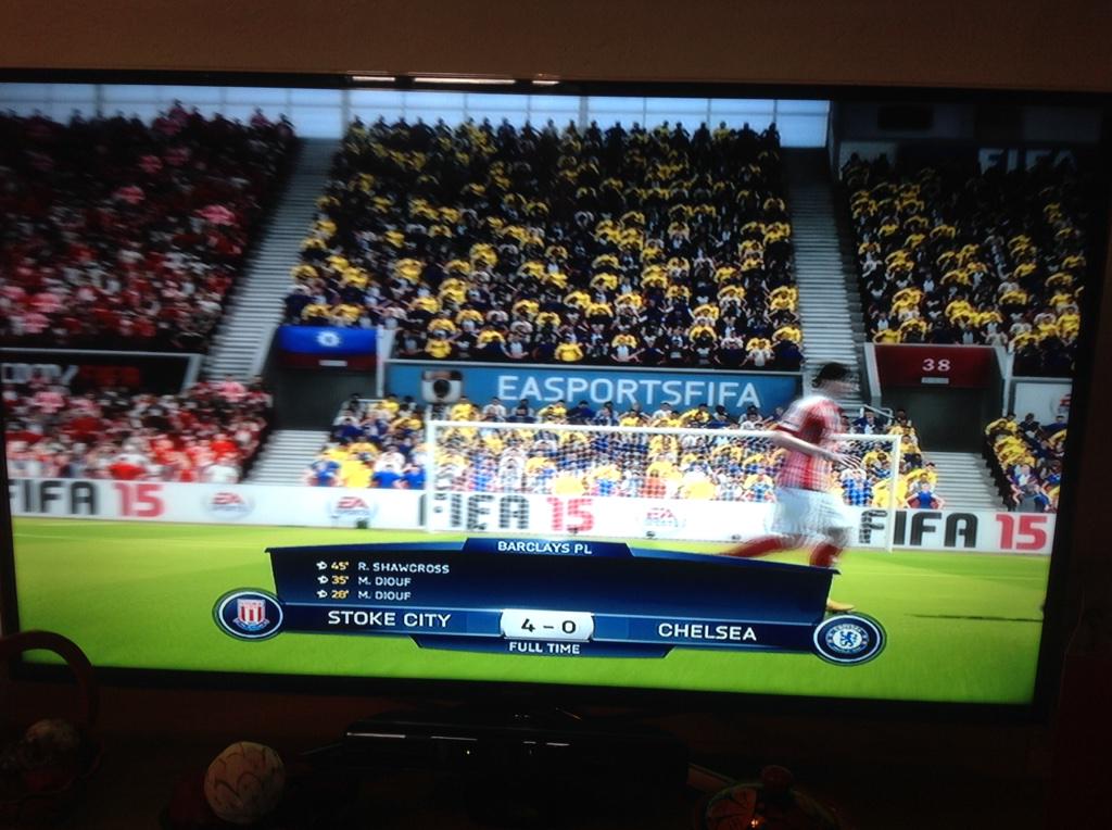 Ragnar300's tweet photo. Grandkids playing FIFA and the following result comes up.
Ryan due a Goal Anyway.
#coldwindynight #coymp http://t.co/rq0Hq7Yb9k