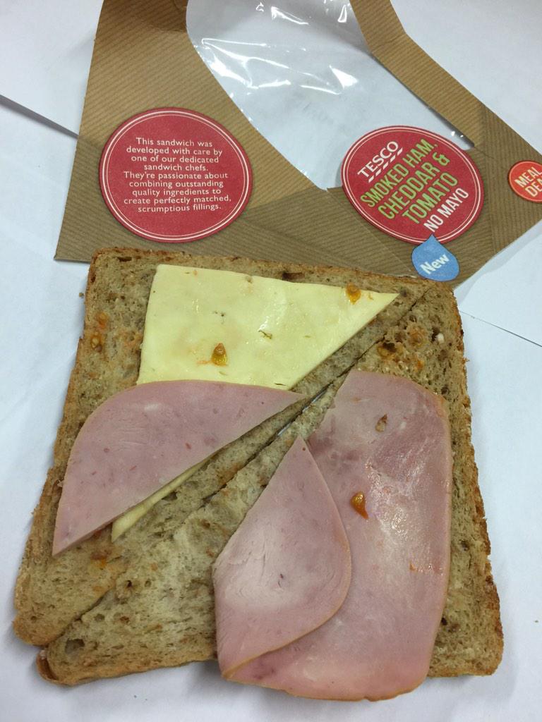 Not quite the scrumptious filling i was lead to believe - my first and last #tesco sandwich