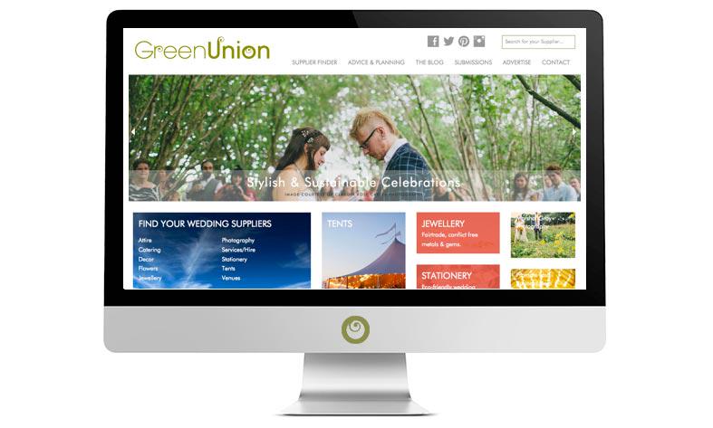 Green Union Weddings website redesigned, rebuilt and relaunched in 2014 by Alacrify